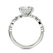 Julija Princess Cut Hidden Halo Shared Prong Claw Set Ring - Nivetta
